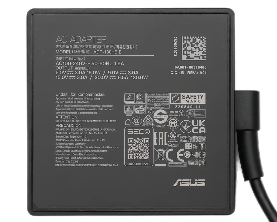 Original 130W USB-C Asus ADP-130HB B AC Adaptador Cargador + Cable