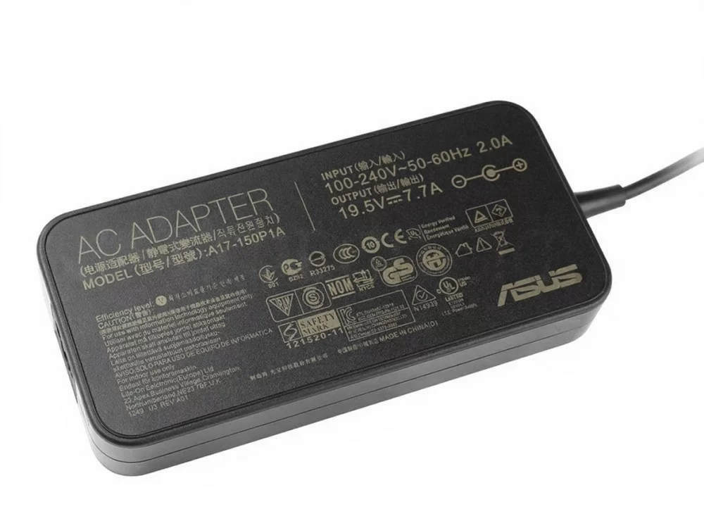 Original 19.5V 7.7A Asus VivoBook K571 150W Adaptador Cargador + Cable Original 19.5V 7.7A Asus VivoBook K571 150W Adaptador Cargador + Cable