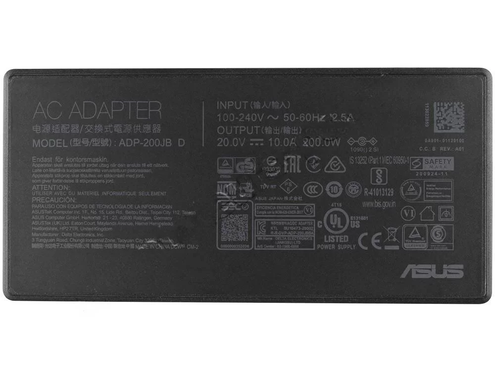 Original 200W Delgado Asus ROG Strix G15 G513RS-HF031X Cargador AC Adaptador + Cable