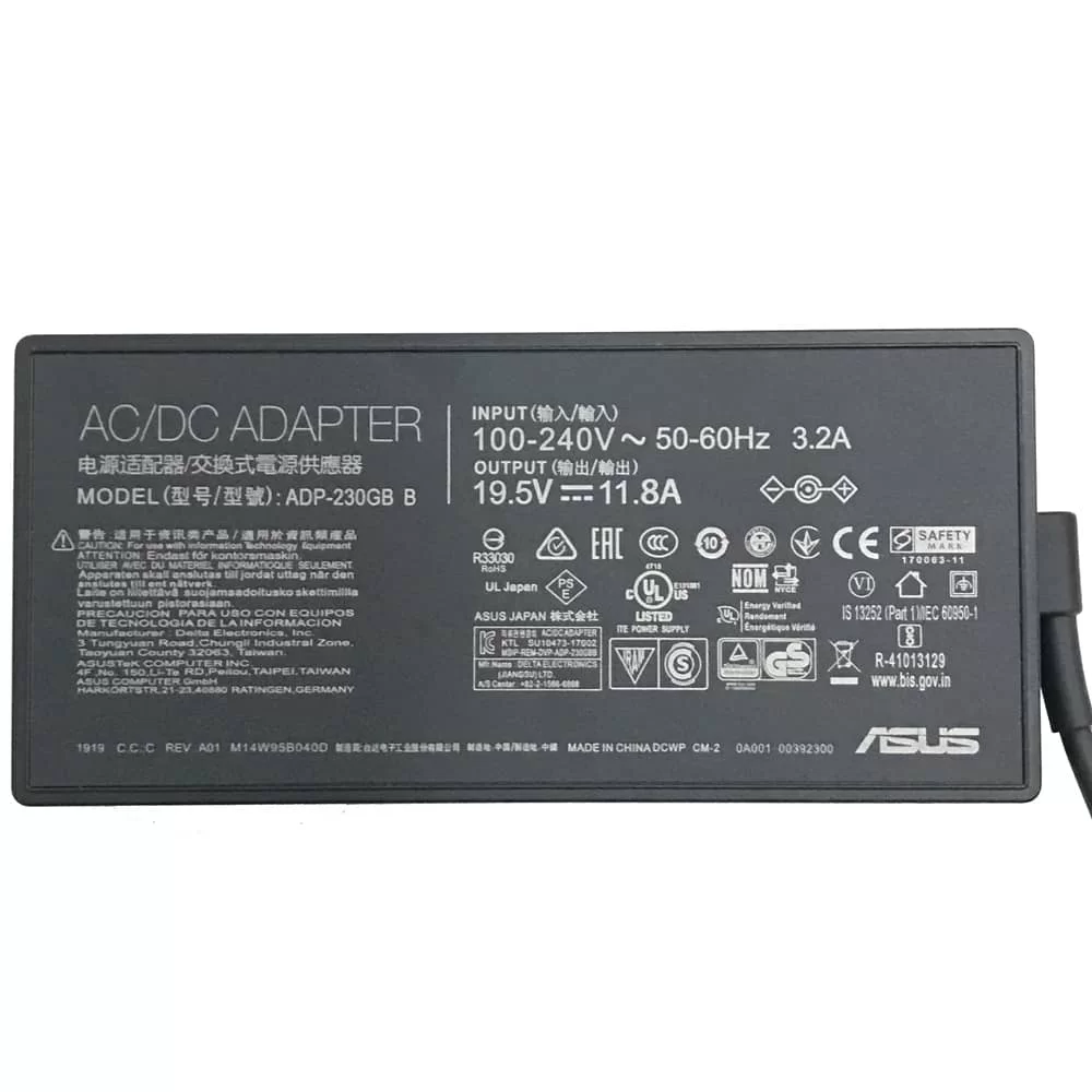 Original 19.5V 11.8A 230W Asus Delta ADP-230EB T(6.0mm * 3.7mm) Adaptador Cargador + Cable Original 19.5V 11.8A 230W Asus Delta ADP-230EB T(6.0mm * 3.7mm) Adaptador Cargador + Cable