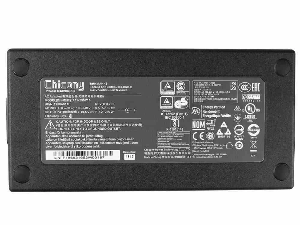 Original 19.5V 11.8A 230W Asus ROG GL502VS AC Adaptador + Cable