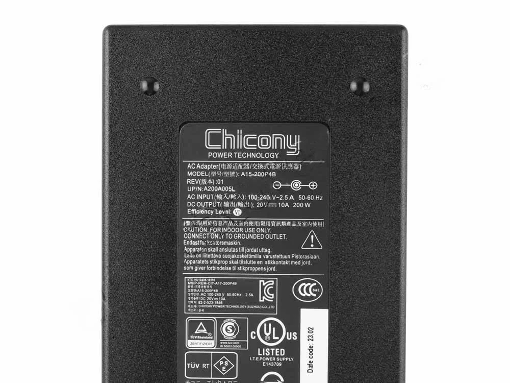 Original 20V 10A 200W MSI Katana A15 AI B8VG-450US Adaptador Cargador + Cable