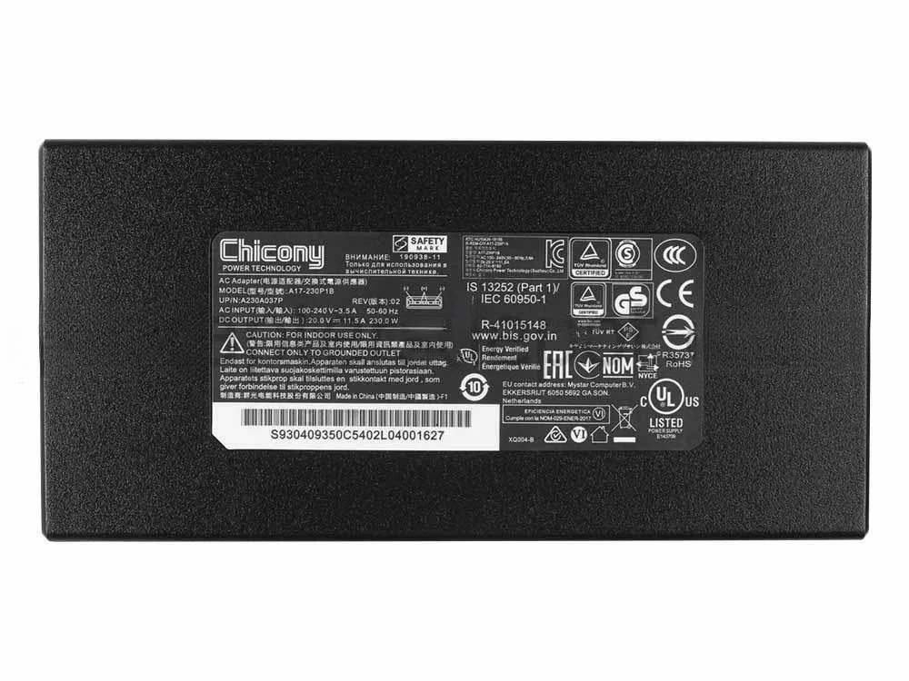 Original 20V 11.5A 230W Barebone KC71E KC71F AC Adaptador + Cable
