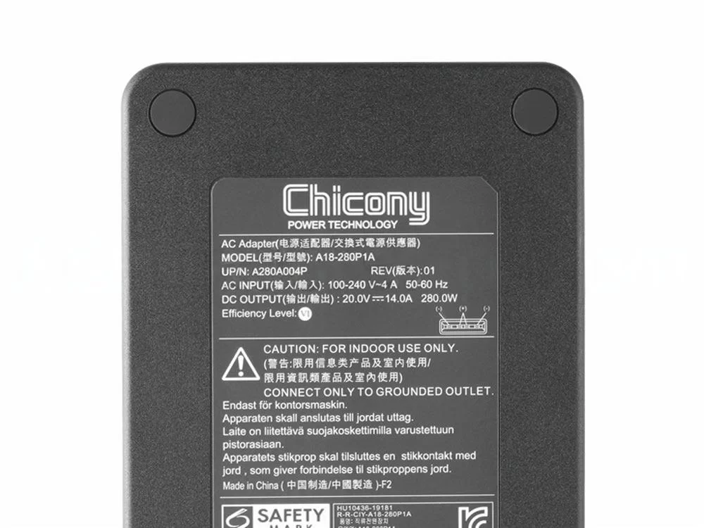 Original 20V 14A 280W MSI Creator 16 AI Studio A1VHG-072US AC Adaptador Cargador + Cable