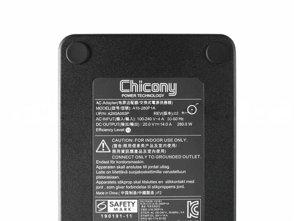 Original 20V 14A 280W Chicony A280A003P AC Adaptador + Cable