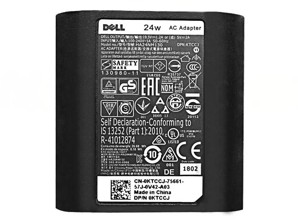 Original 24W Micro USB Dell KTCCJ KVTGH Adaptador Cargador + Cable
