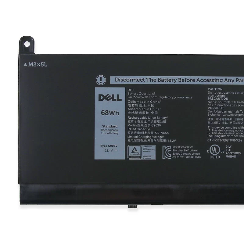 Original 5667mAh 68Wh Dell 17C06 447VR C903V Batería