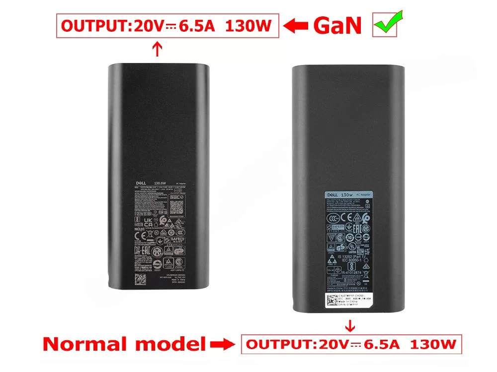 Original 130W USB-C Dell GNH73 492-BDPB GaN AC Adaptador + Cable