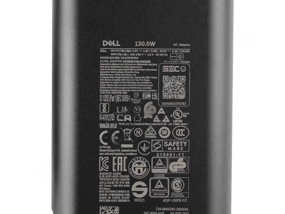 Original 130W USB-C Dell GNH73 492-BDPB GaN AC Adaptador + Cable