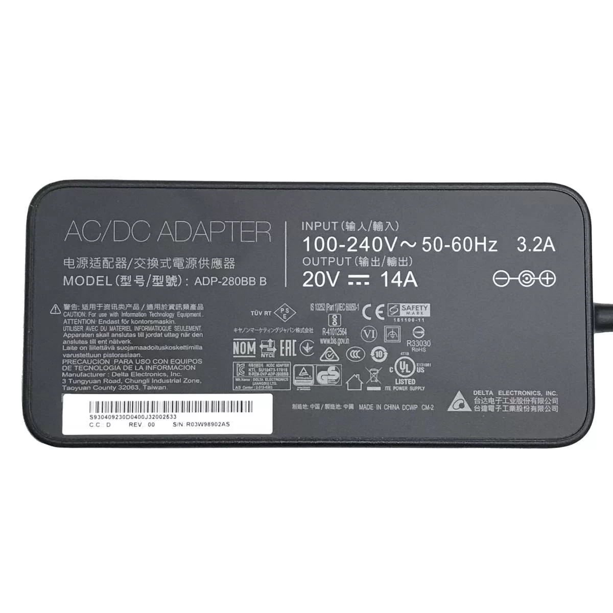 Original 280W Acer 25.TG4M3.001 Adaptador Cargador + Cable