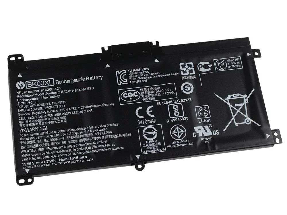 Original 3470mAh 41.7Wh HP 916366-541 Batería