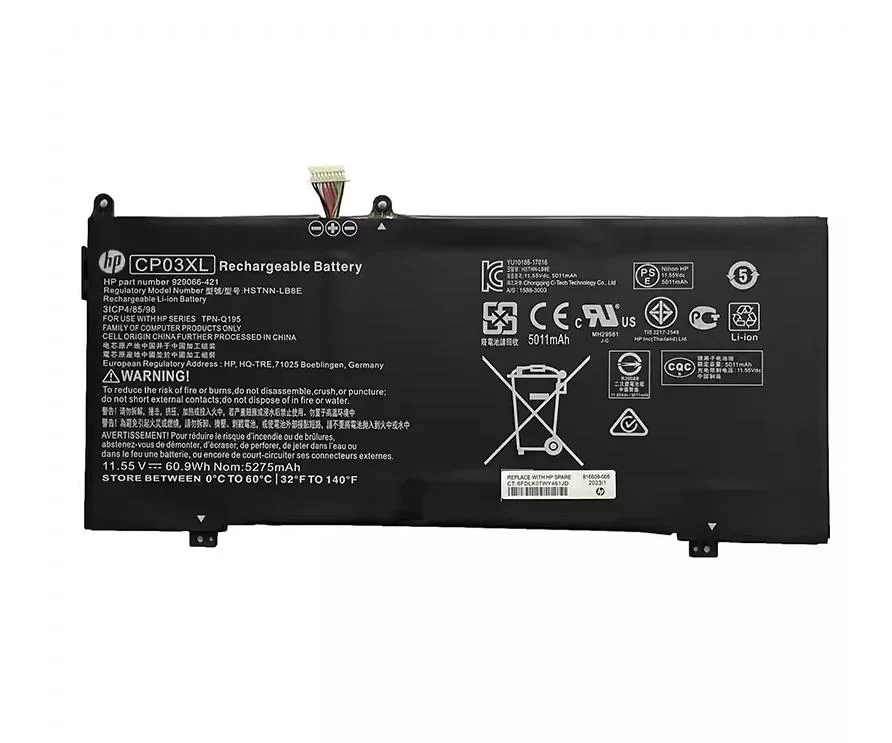 Original 5275mAh 60.9Wh HP CP03060XL 929066-421 929072-855 Batería