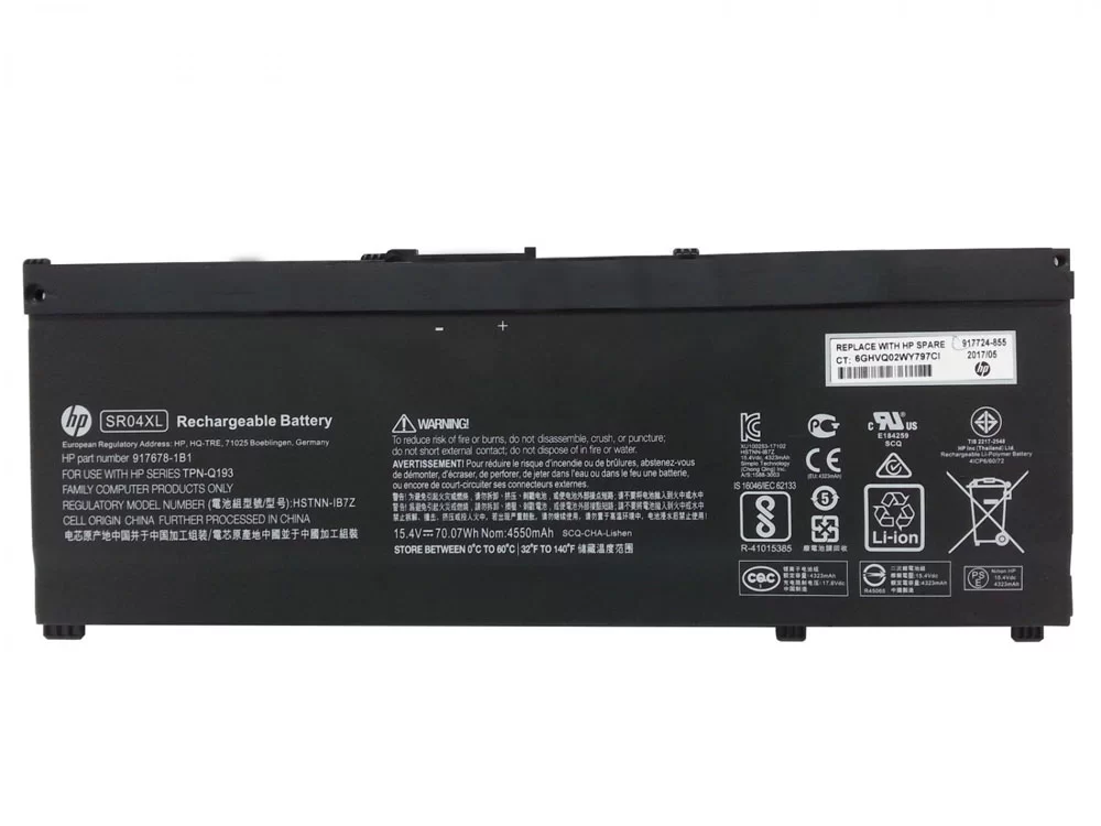 Original 4550mAh 70.07Wh HP 917724-855 HSTNN-DB7W 917678-2B1 Batería