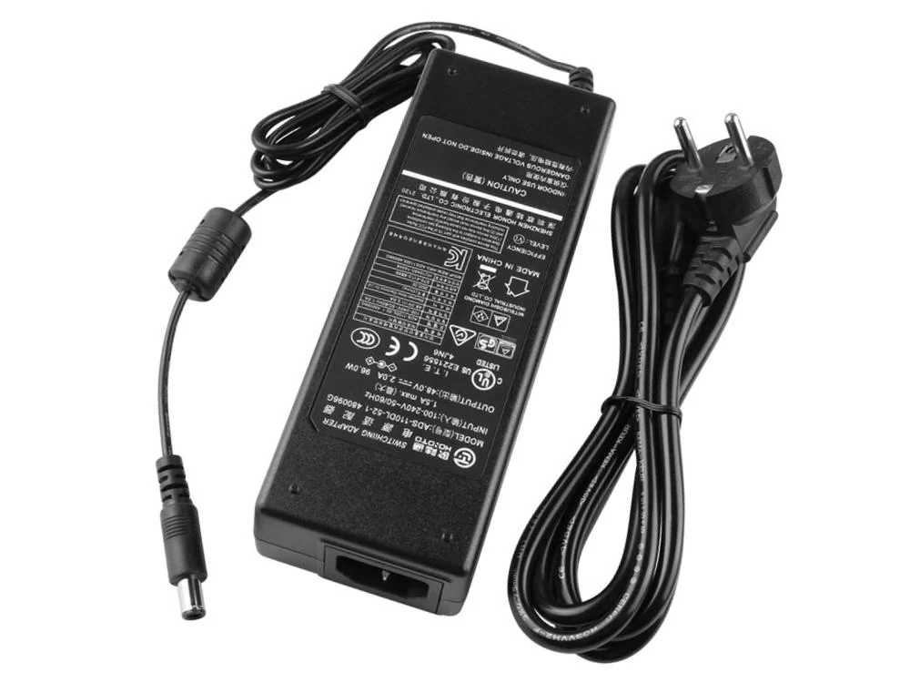Original 48V 2A 96W Amcrest LNR6108 AC Adaptador + Cable
