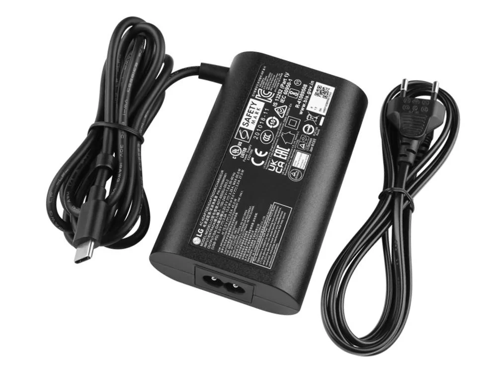 Original 65W USB-C LG Gram 14T90P-K.AAB7U1 Adaptador Cargador + Cable
