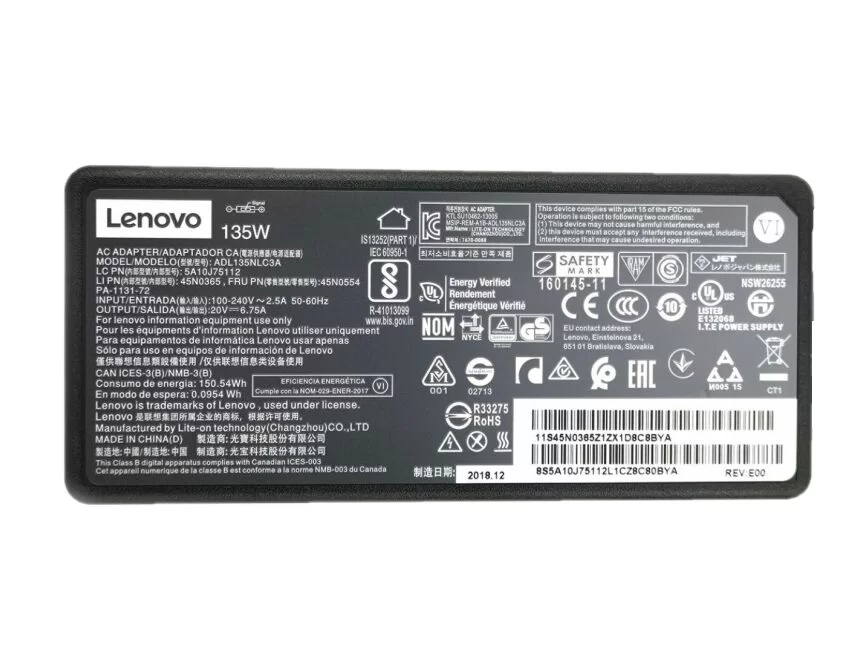 Original 135W Lenovo ThinkCentre M900x 10LY Adaptador Cargador + Cable