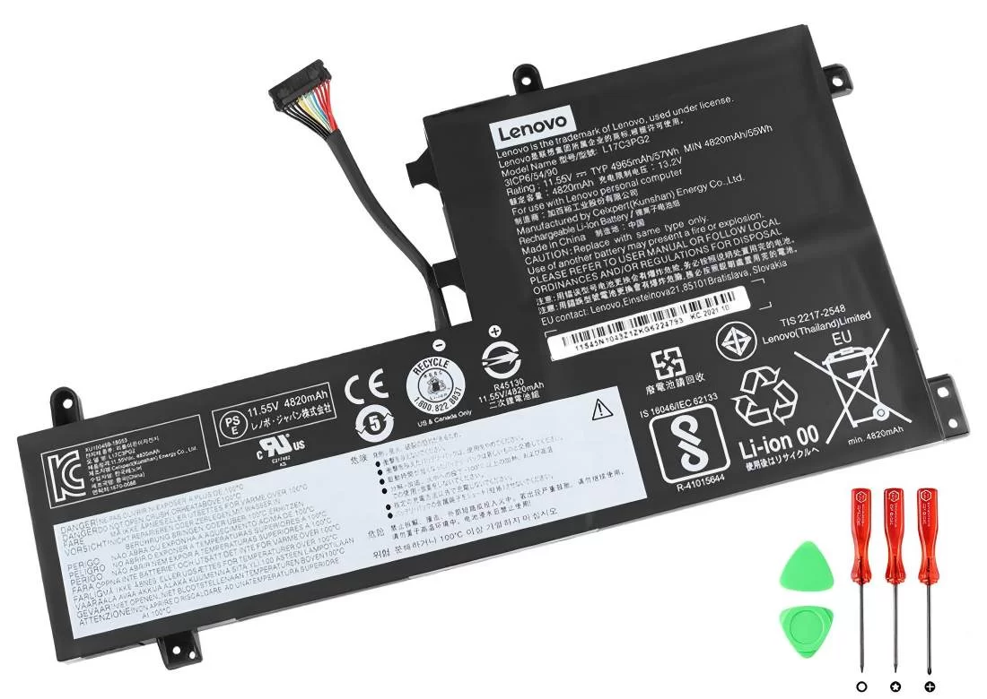 Original 4955mAh 57Wh Lenovo 5B10Q88555 Batería Cable Largo