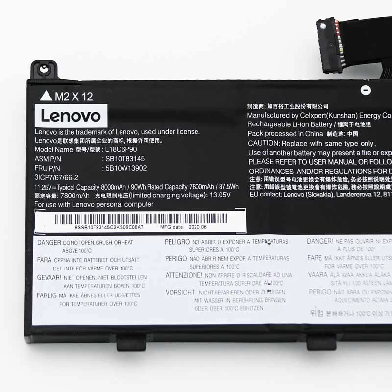 Original 8000mAh 90Wh Lenovo 3ICP7/67/66-2 Batería