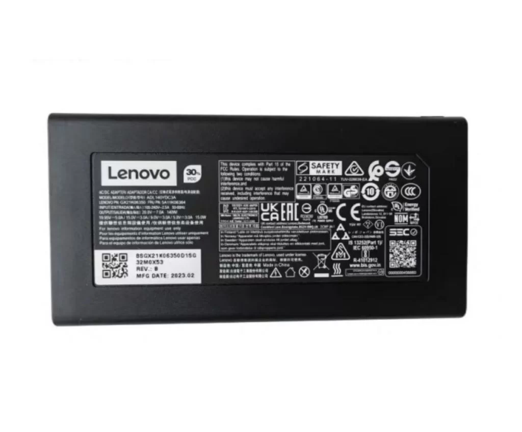 Original 140W USB-C Lenovo ADL140YDC3A Adaptador Cargador + Cable Original 140W USB-C Lenovo ADL140YDC3A Adaptador Cargador + Cable