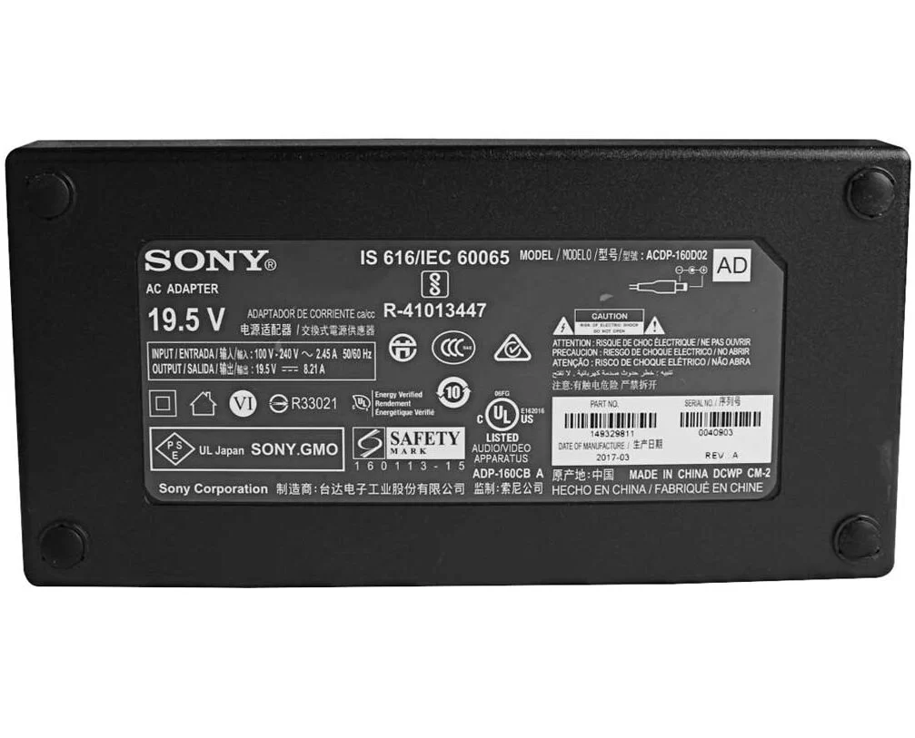 Original 160W 8.21A Chargeur Sony KD-55XE7004 KD55XE7004 Adaptador Cargador + Cable
