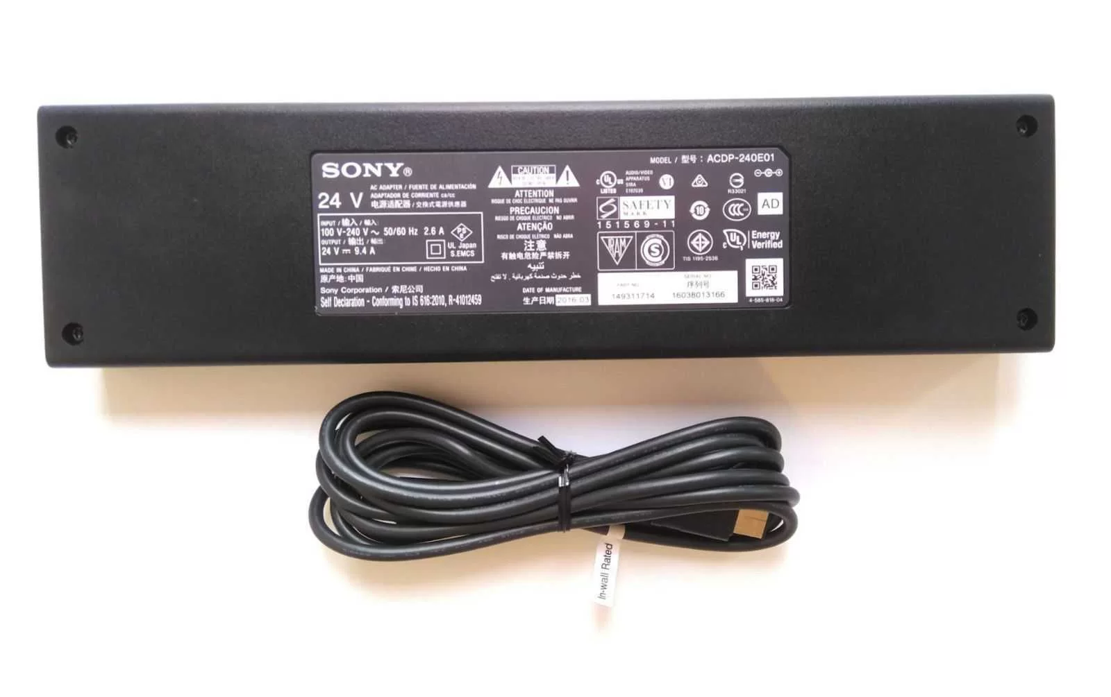 Original 240W Adaptador Cargador Sony XBR65X900E XBR-65X900E